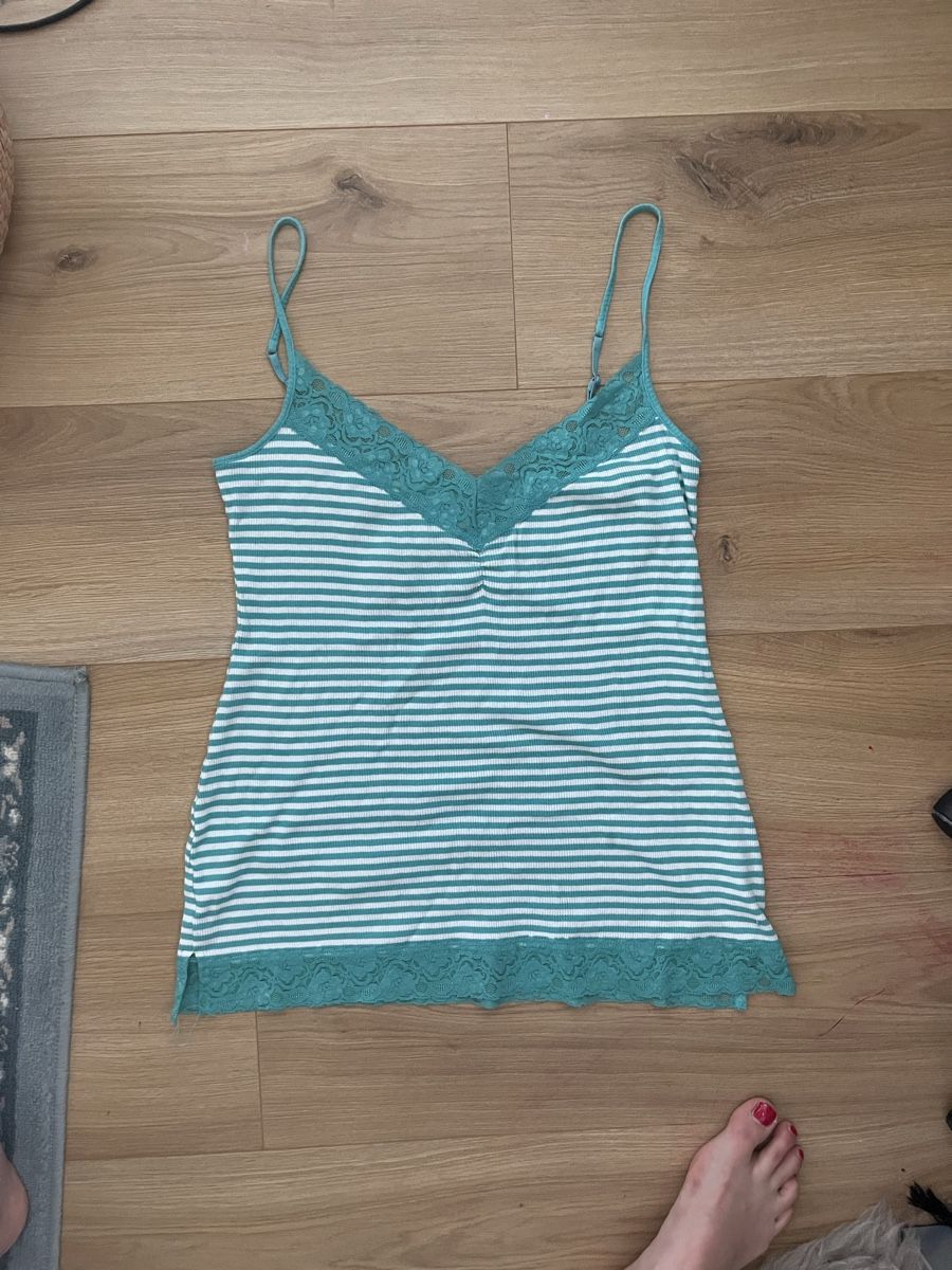 Top: Damen Top gestreift Grösse S mit Spitze – Nuovo (secondo la descrizione) da Vaduz venduto da besties 1