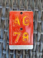 AG 78 VELONUMMER - FAHRRADSCHILD - PLAQUE DE VELO