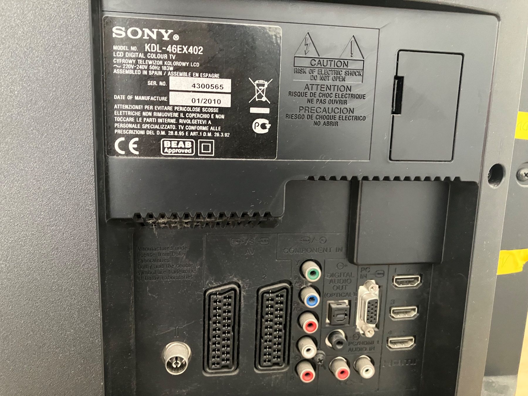 Sony Fernseher: Sony Bravia TV, mit Blu-Ray DISC/DVD Player – Gebraucht aus Dornach von lg11 7