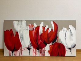 70cmhoch x140cm breit/ Acryl Gemälde, Wünderschöne Tulpen