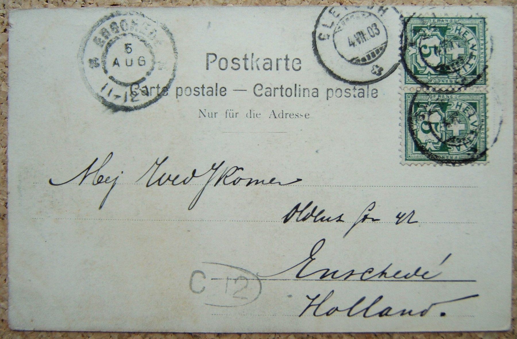 Ansichtskarten: AK SERACS - GLETSCHEREIS - BERGSTEIGER 1903 – Gebraucht aus Brunnen von Nonne04 1