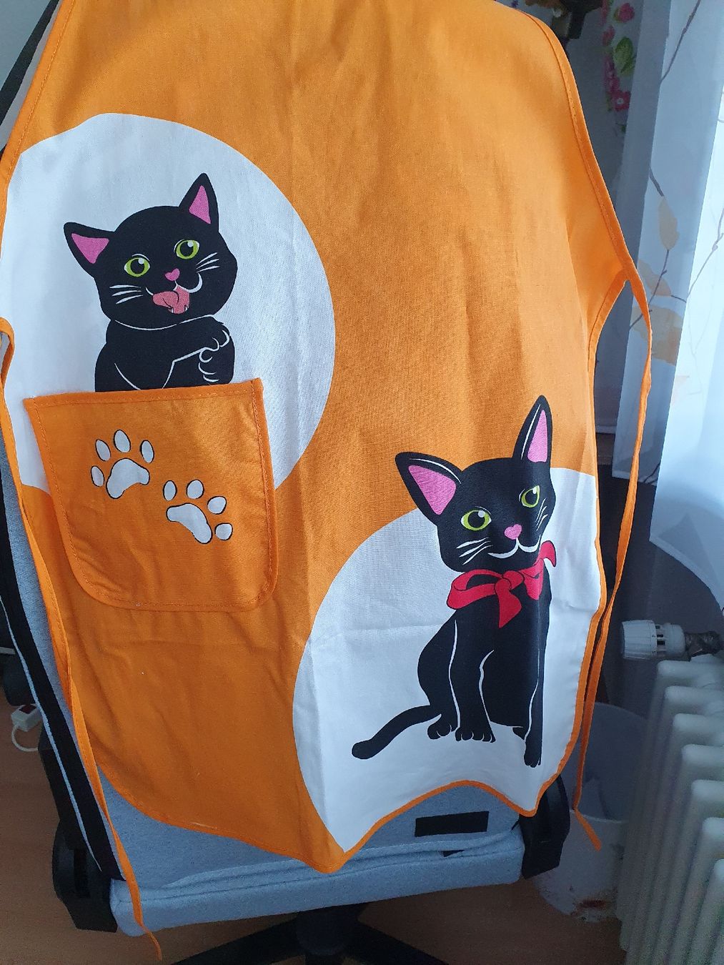 Grembiuli: Küchen-Set "Kater Max", 3-teilig orange – Nuovo (secondo la descrizione) da Klingnau venduto da Fee1960
