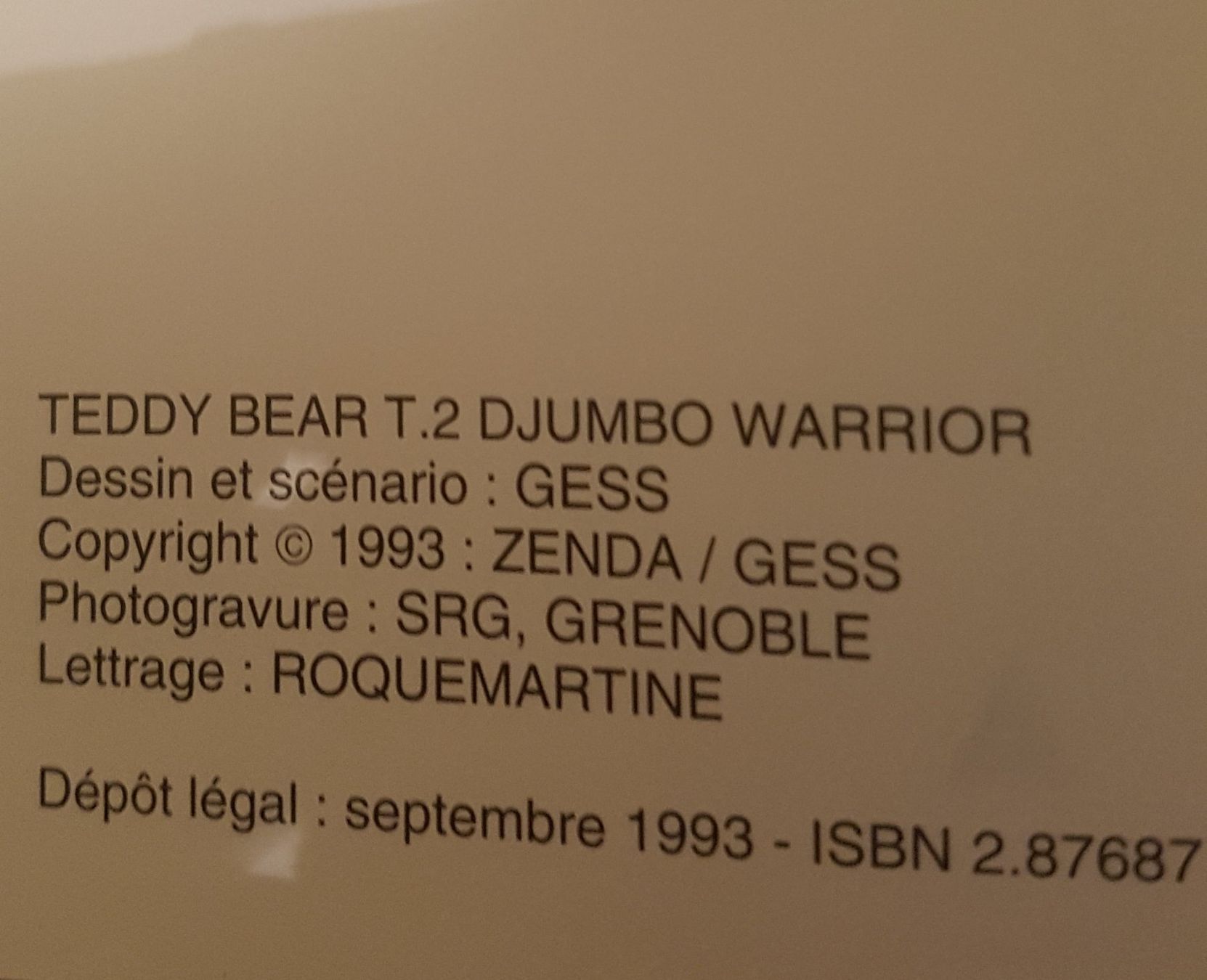 Fumetti: Teddy Bear N 2 E.O. (T.B.E.) Djumbo Warrior – Usato da Prévonloup venduto da bitume1975 1