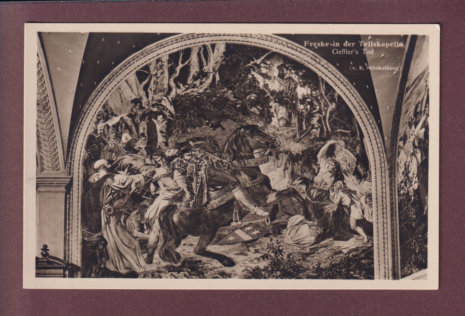 Cartoline postali: TELLSKAPELLE - Wandgemälde – Usato da Pully venduto da nicecards