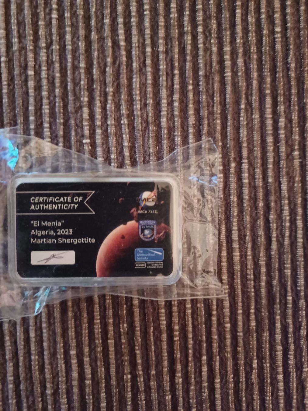 Minéraux & Lithothérapie: Mars Meteorit mit IMCA-Zertifikat – D'occasion à Gränichen par JakobM01 4