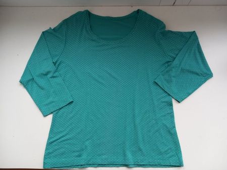 Damen 3/4-Armshirt Tupfen türkis Grösse M