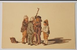 Pro Juventute Karte, Dr. T. E. Bäle,  Kindergruppe, Selten