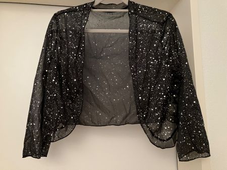 Schwarzes Bolero Langarm vorne offen, glitzernd,