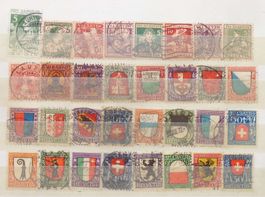 PRO JUVENTUTE: Des timbres oblitérés des années 1913 à 1924