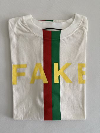 Gucci Fake/Not T-Shirt weiss Gr. XL