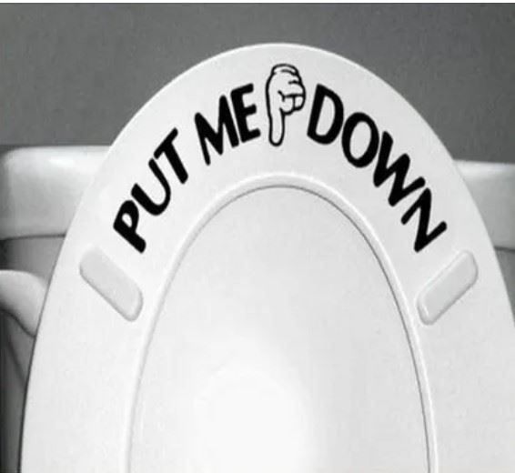 Aufkleber: WC Toiletten Sticker - put me down – Neu und originalverpackt aus Dintikon von Vexi