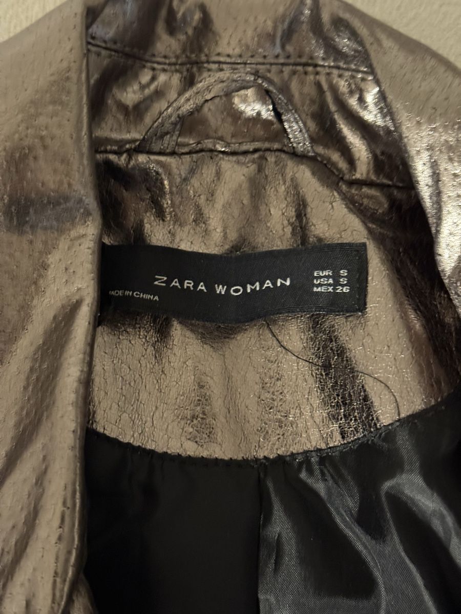 Zara Jacken: Bikerjacke Metallic Silber, ZARA, Grösse S – Gebraucht aus Zürich von vallup_9 3