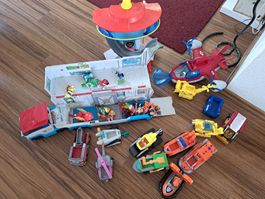 Paw Patrol Set Zentrale LKW Flugzeug Fahrzeuge Figuren