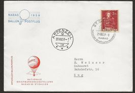 Ballonpost 1959 NABAG Ballon Appenzell St. Gallen nach ZUG