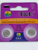 T&E AG9 1,55V LR936W Alkaline-Batterien, 2er-Pack, Neu