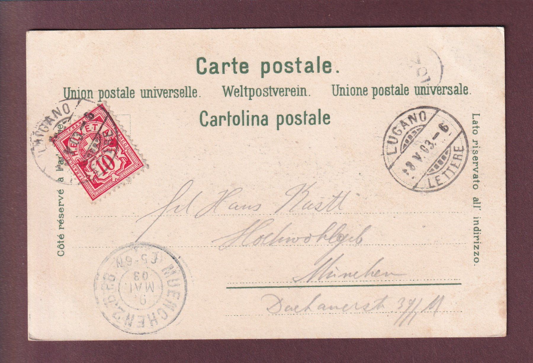 Cartoline postali: LUGANO - Monte San Salvatore - 1903 – Usato da Pully venduto da nicecards 1