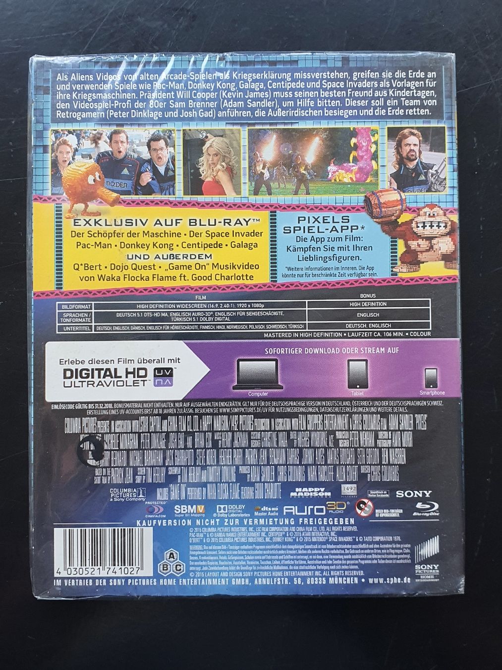 Tutti i DVDs: Pixels Blu-ray + Digital HD UV new sealed – Usato da Zürich venduto da TimZurich1 1