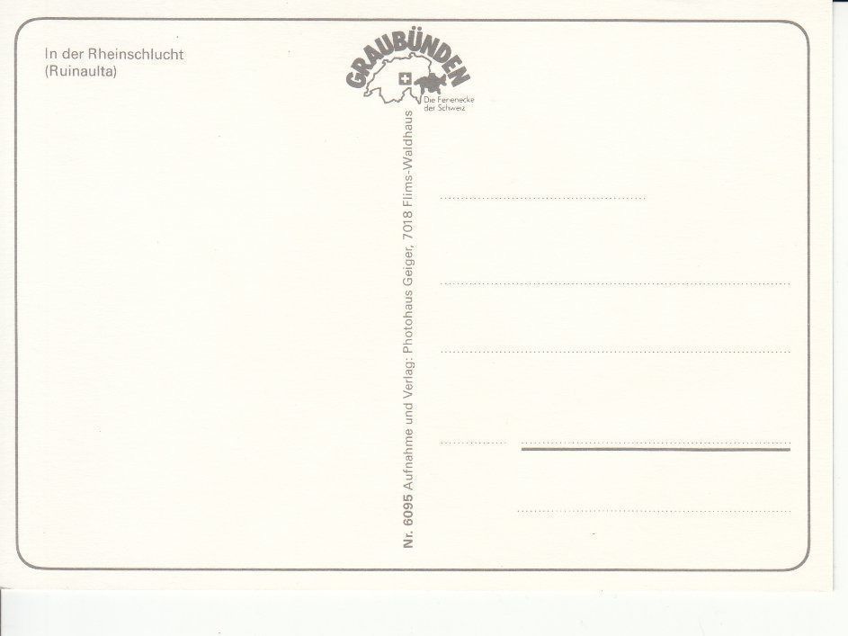 Ansichtskarten: Rheinschlucht um 1995 – Gebraucht aus Bürglen TG von StampGraf 1