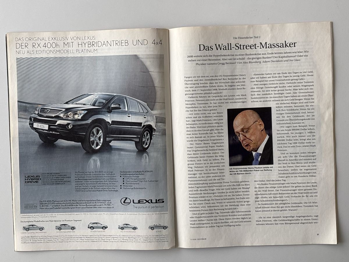 Zeitschriften & Magazine: NZZ Folio, Die Finanzkrise, Januar 2009 – Gebraucht aus Zürich von Masaiti 3
