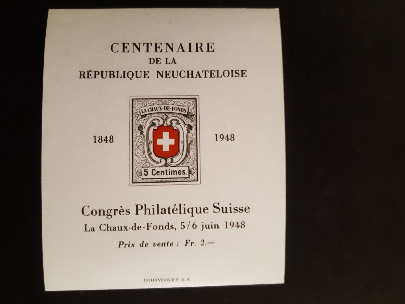 Vignette autostradali: Vignette   Philatelistenkongress 1948 – Usato da Deitingen venduto da septima10