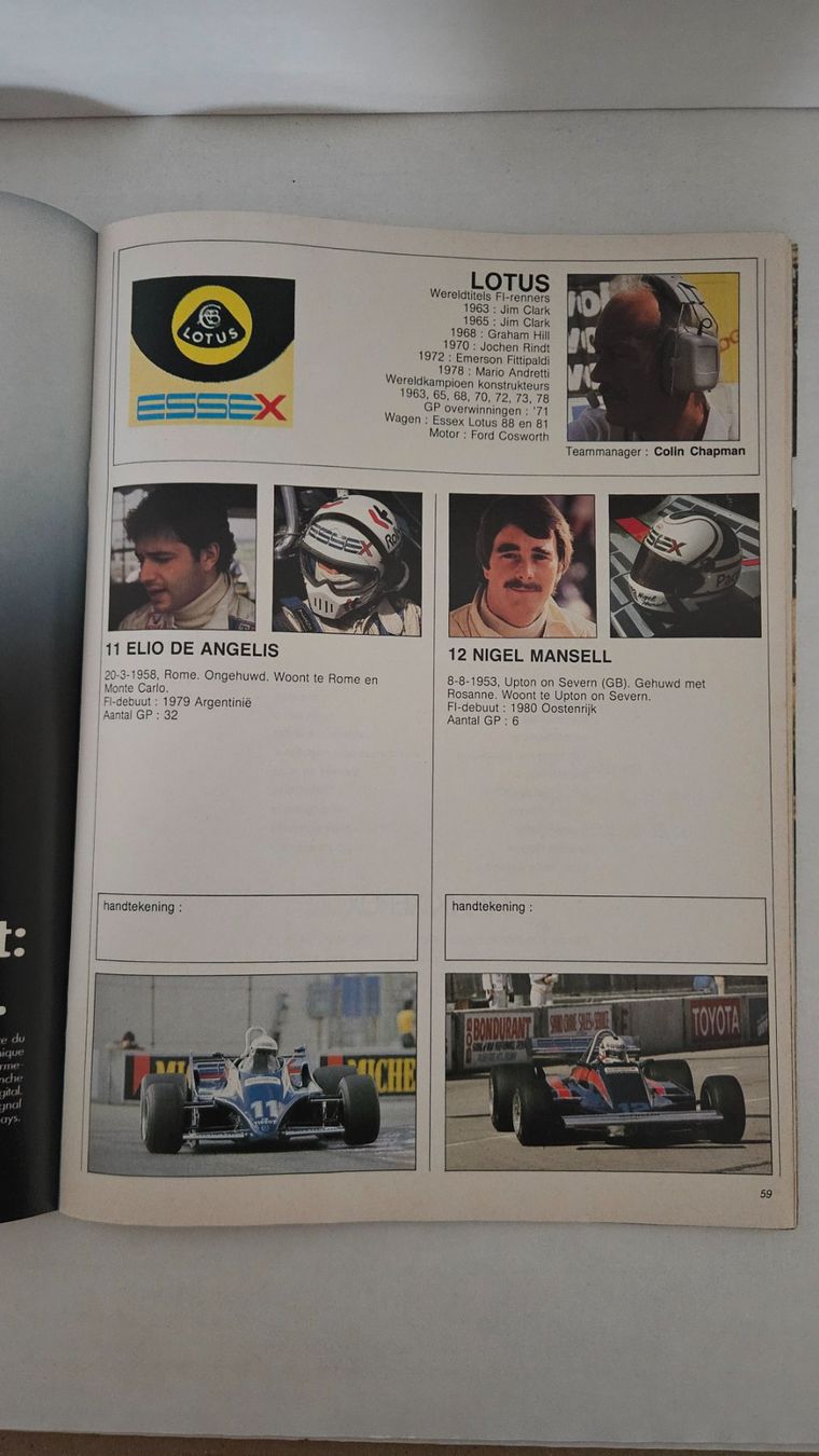 Documenti: Formel 1 Programmheft Zolder GP Belgien 1981 – Usato da Wangen SZ venduto da Auction-Sea 3
