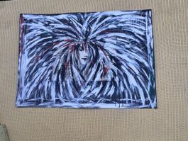 Großes expressionistisches Gemälde – Gesicht im Strudel fli