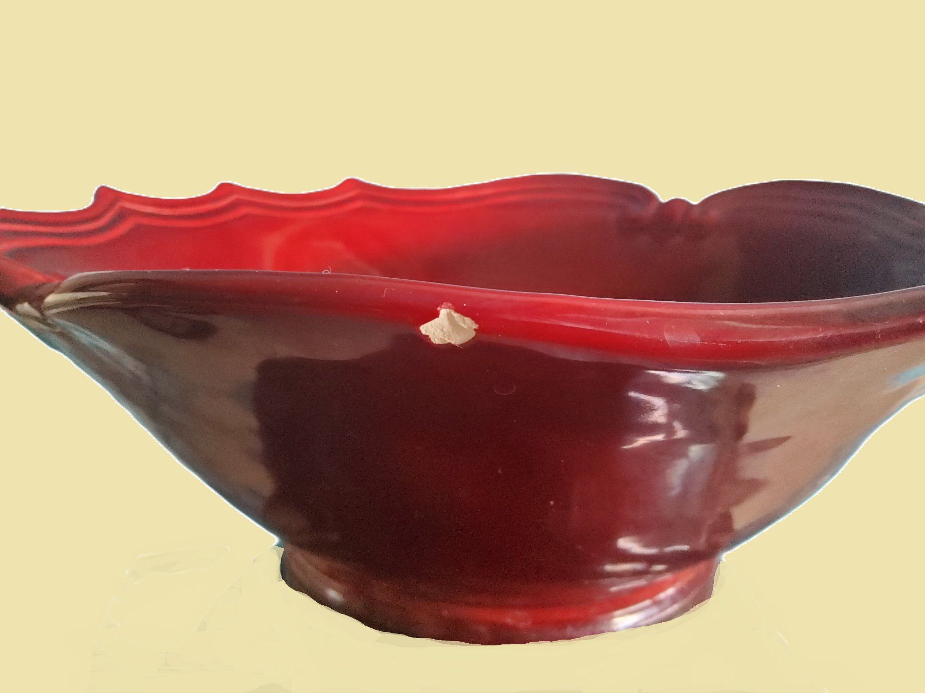 Schalen: Rote Schale mit Teller, Maison Pichon Uzes Frankreich – Gebraucht aus Grüningen von VENOM59 4