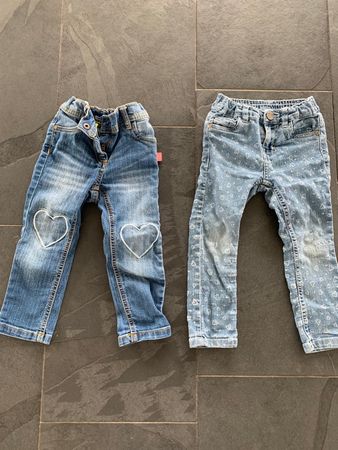2 paar Denim Kinder Jeans, Grösse: 86 / 92 und 98
