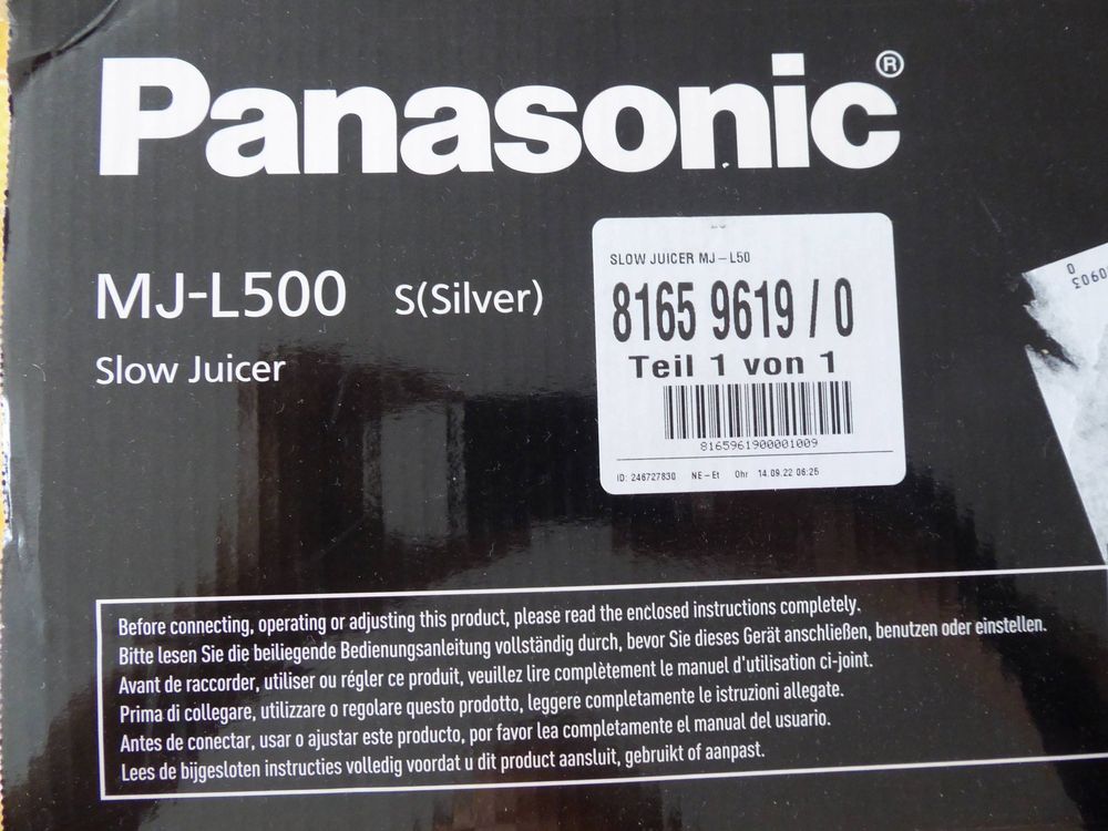 und f. MJ-L500SXE, Panasonic Kaufen W Juicer | Saft Ricardo Slow 150 Sorbet auf