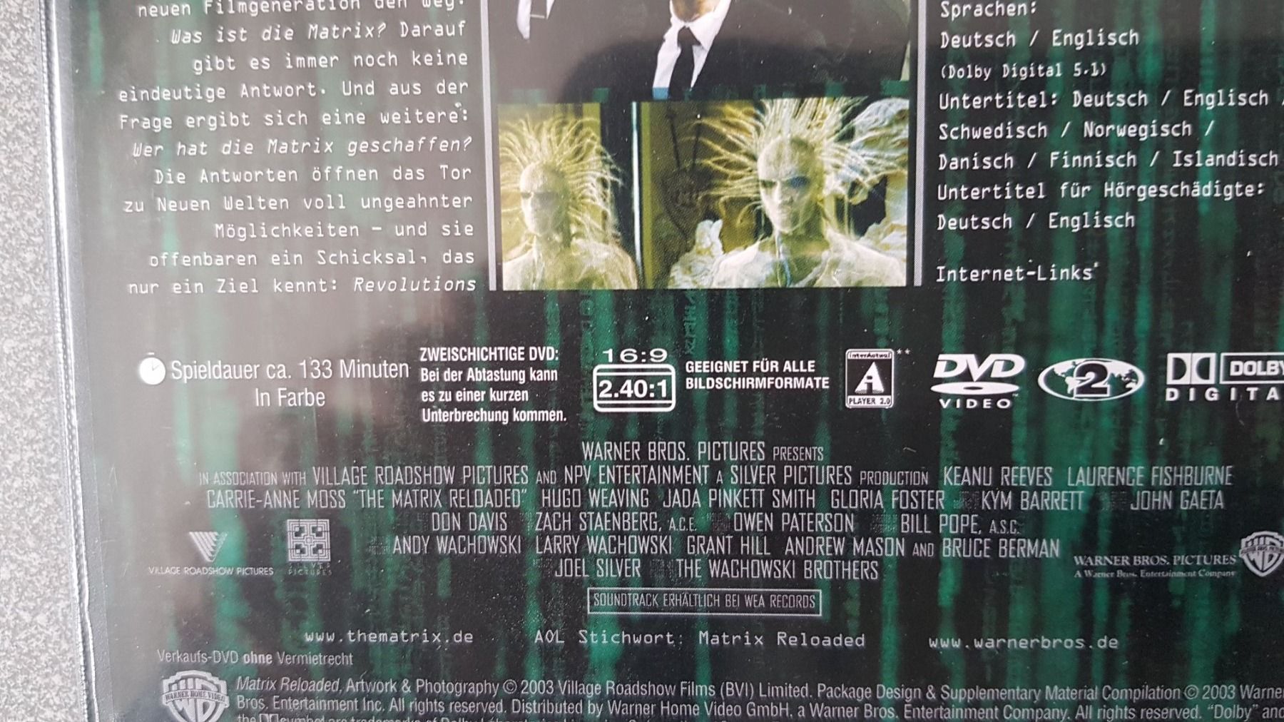 Tutti i DVDs: DVD Matrix Reloaded / 2 Disc Version – Usato da Oetwil am See venduto da fineli2 1