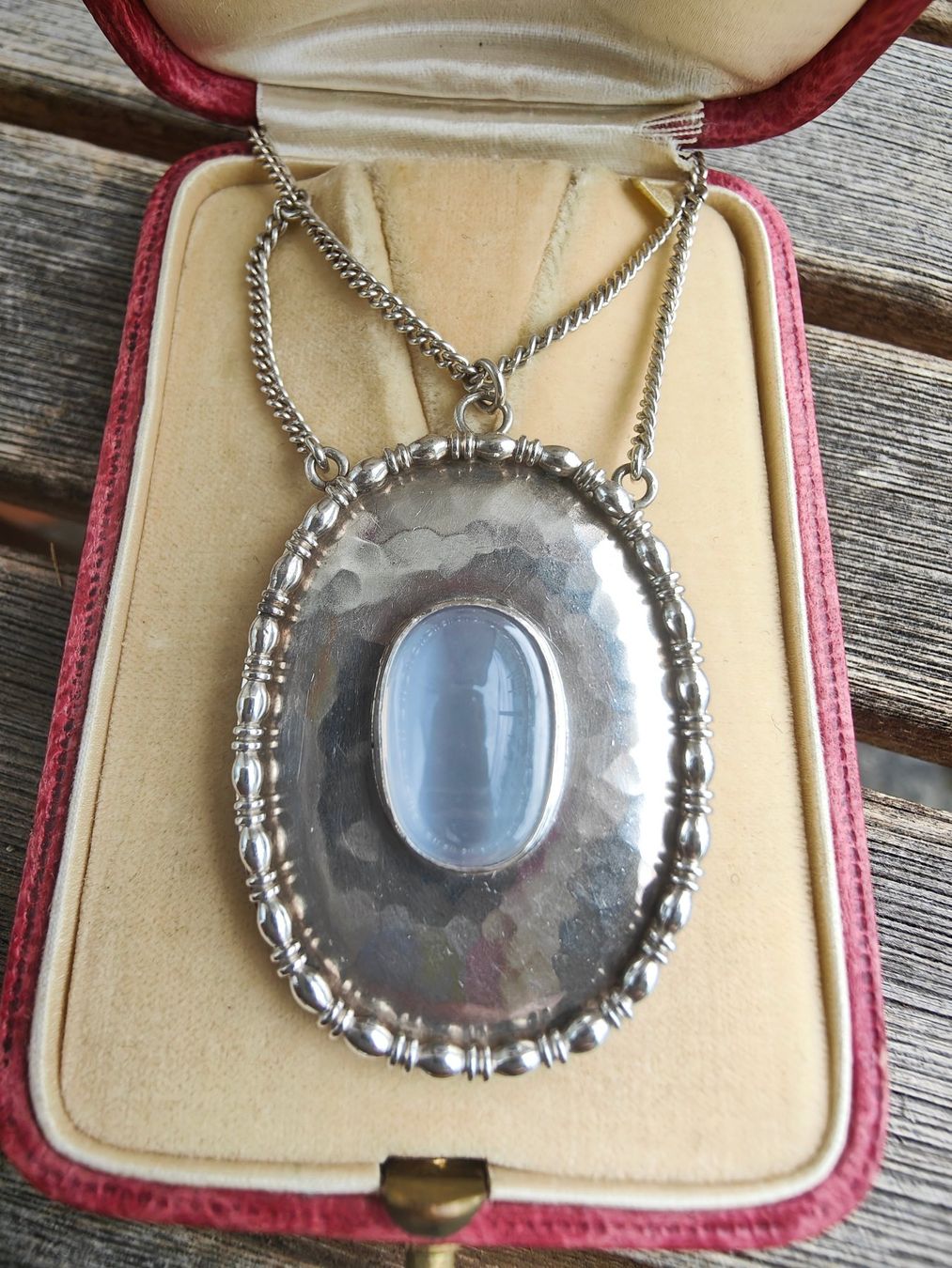 Catenine: Antike Jugendstil Mondstein Silber Halskette Collier – Usato da Schwyz venduto da chopaya 6