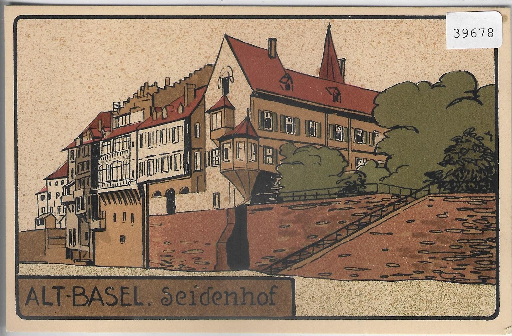 Cartes postales: Alt-Basel - Seidenhof - Blumenrain - Litho – D'occasion à Ettingen par Kartenplanet