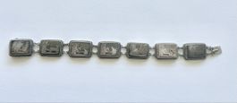 VINTAGE 800 SILVER ROMAN GODS 7 DAYS OF WEEK CARVED MOTHER O