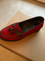 Halbschuhe aus rotem Nubukleder, Hover Craft, Grösse 38 1/2