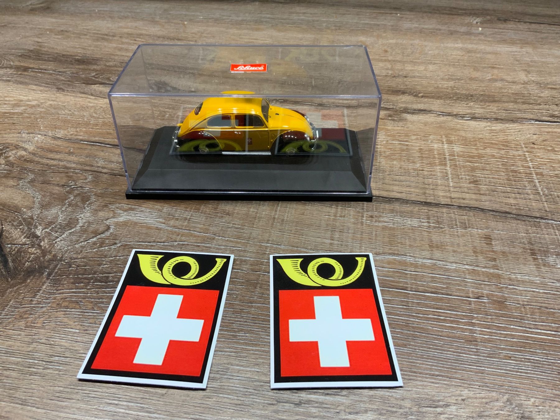 Schuco Modellini d'auto: Schweiz POST Auto Käfer Modellauto Schuco selten OVP! – Usato da Willisau venduto da Minali 1
