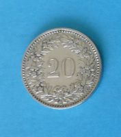 Schweizer 20 Rappen Münze 1912 in gebrauchtem Zustand