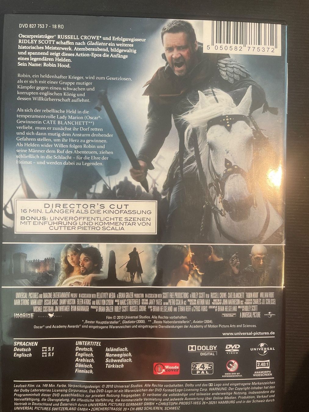 Alle DVDs: Robin Hood, mit Russel Crowe und Cate Blanchett – Gebraucht aus Winterthur von machmaschine 1