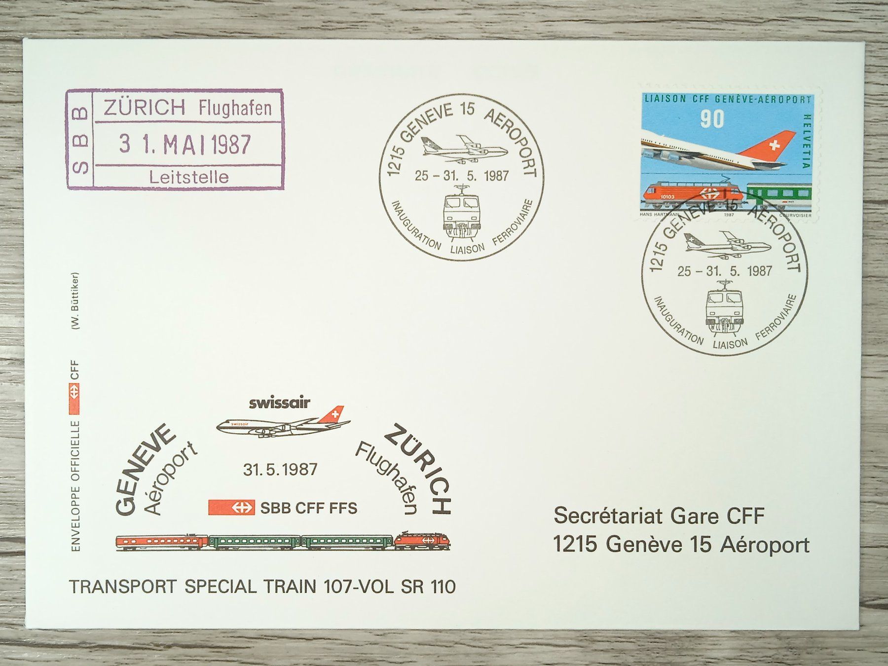 Tutti i francobolli: TR10 Enveloppe + Timbre Suisse 1987 – Usato da Cousset venduto da Patrick_Collections