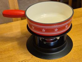 Caquelon à fondue et Rechaud comme neuf