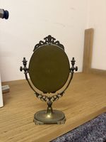 Miroir de table ovale pivotant en laiton style ancien