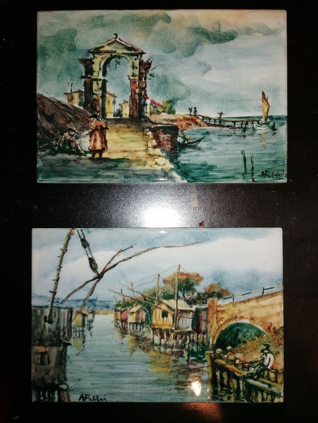 Foto & Immagini: Zwei Vintage Wandfliesen – Usato da Kaltacker venduto da Ddudi 1