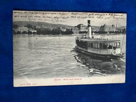 Alte Ansichtskarte Zürich Blick Utoquai, gelaufen 1925.