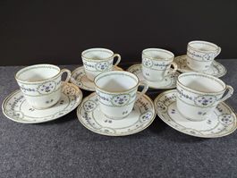 Bernaudaud Limoges Tasse / Untertasse, 6er Set, Top!