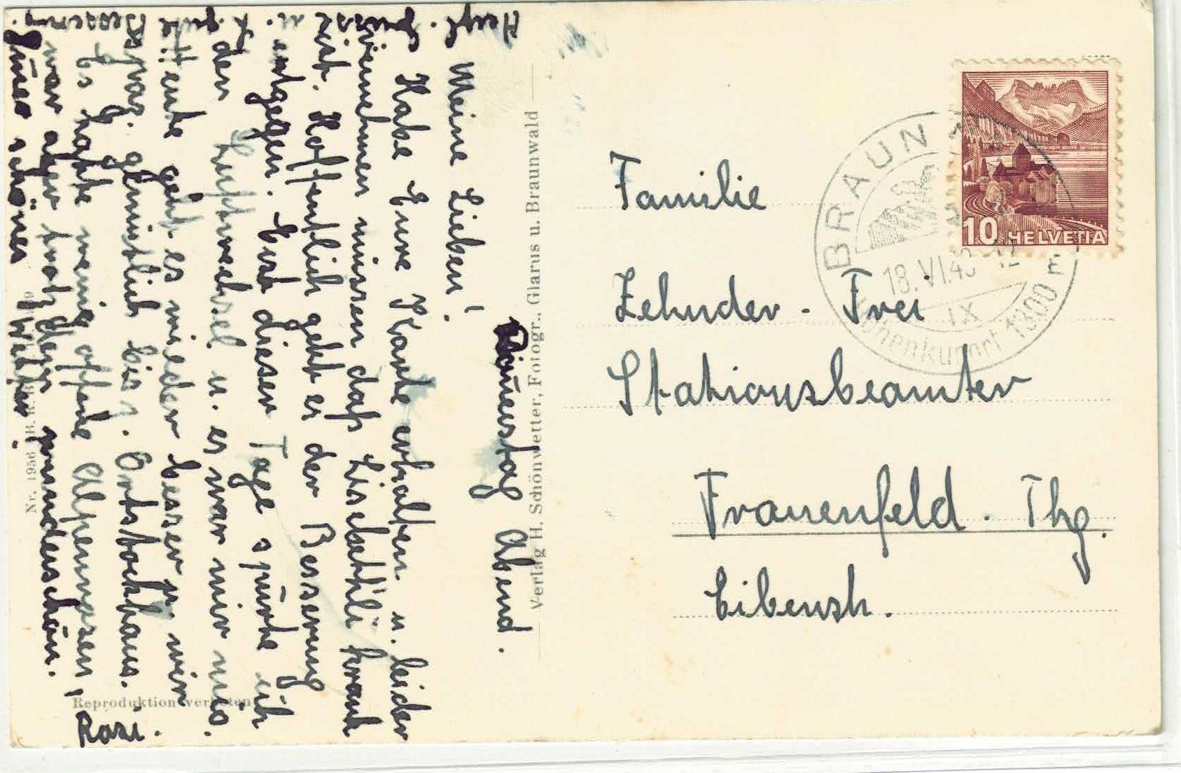 Cartoline postali: Idyll auf Braunwald - Kühe – Usato da Ettingen venduto da Kartenplanet 1