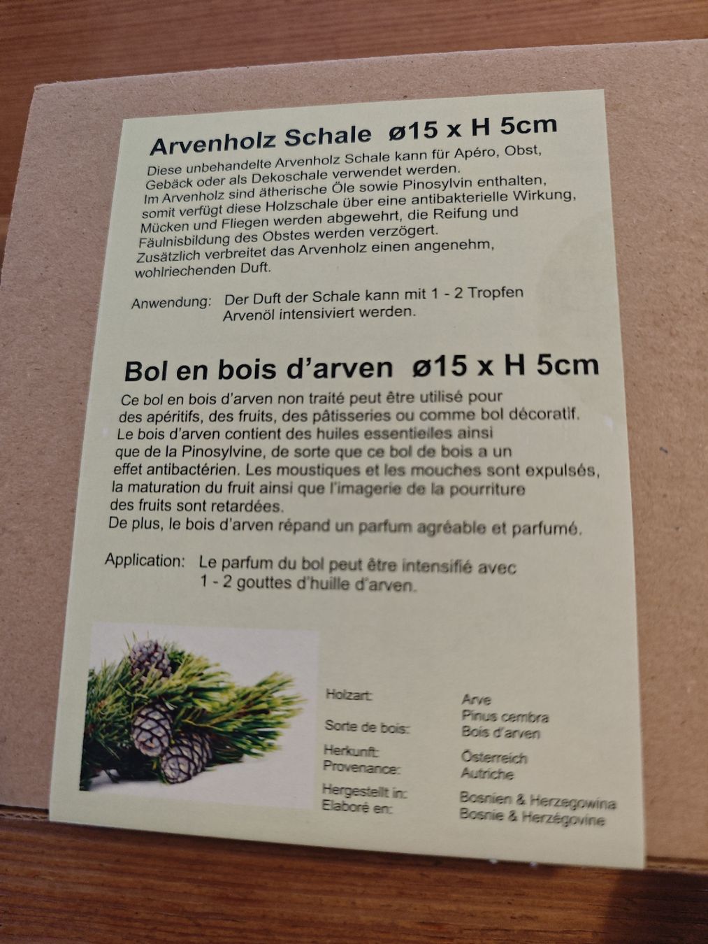 Ciotole: Arvenholzschale, neu – Nuovo e nell'imballaggio originale da Engwang venduto da mumbi88 1