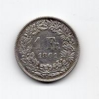 (811) Schweiz,1 Franken 1861, vz