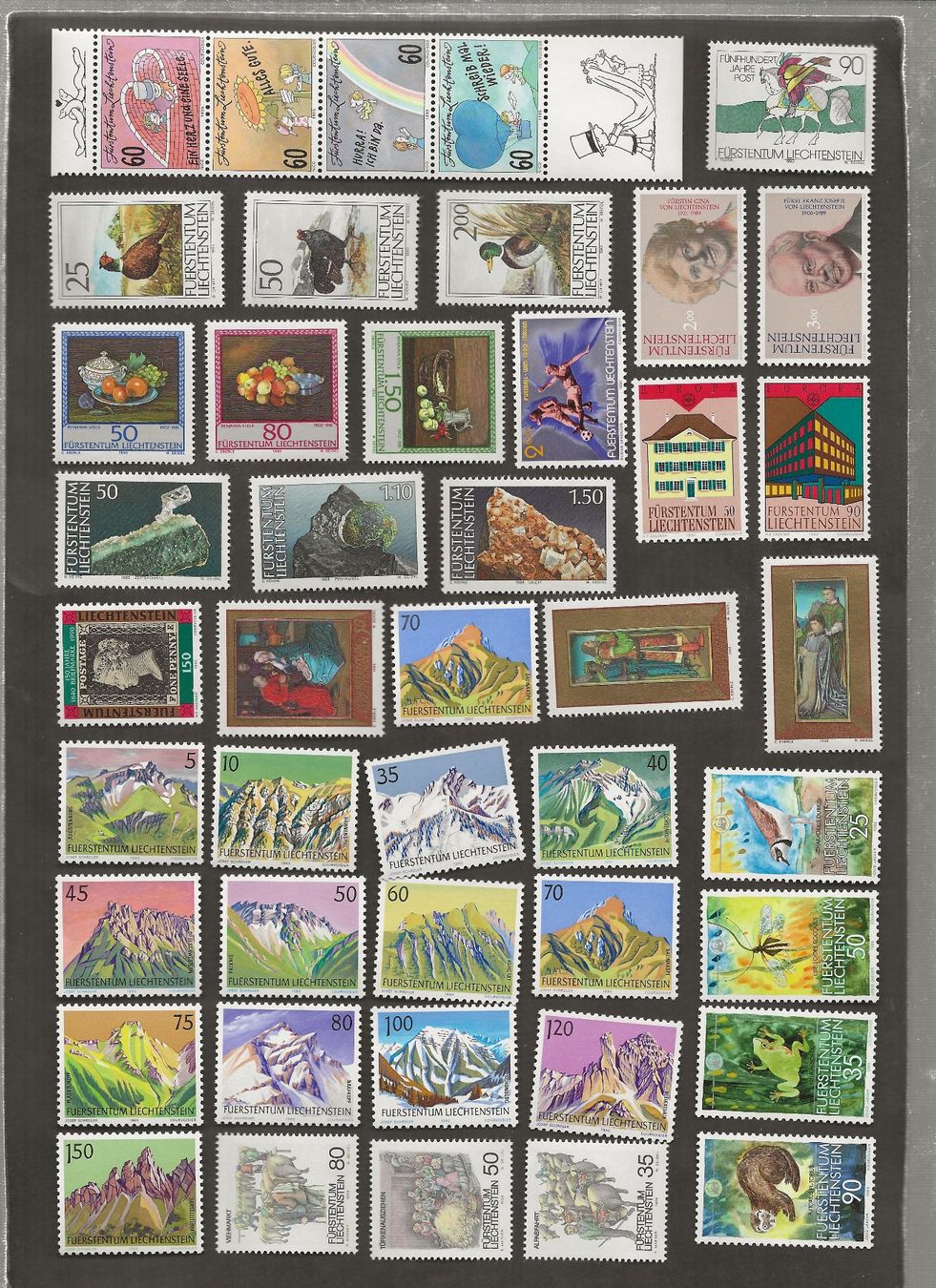 Tutti i francobolli: 128 Marken Liechtenstein postfrisch – Usato da Au ZH venduto da xelagreb01 1