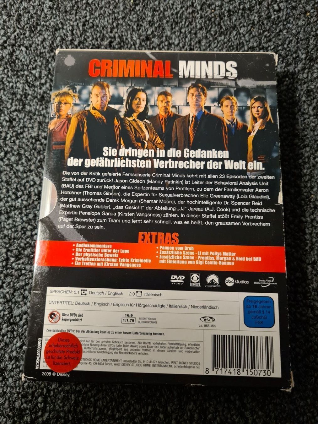 Tutti i DVDs: CRIMINAL MINDS STAFFEL 2 – Usato da Ruswil venduto da jan_bxl5 1