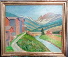 Erismann Lötschenlücke Öl signiert 69x61cm AKTION%