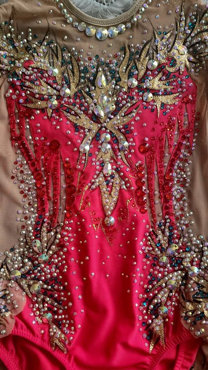 Rhythmische Gymnastik Anzug Kinder - Pailletten Body Mit Stirnband